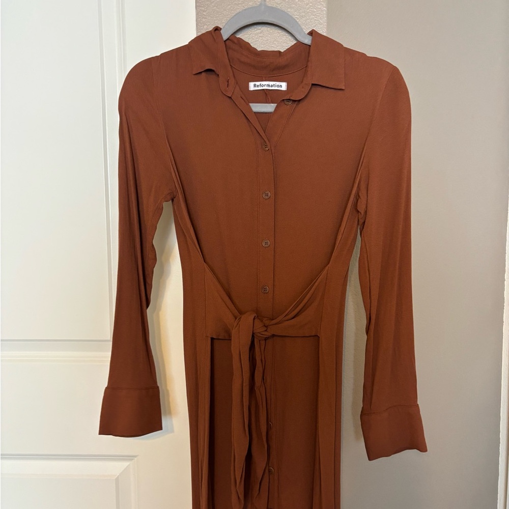 Reformation Robin Dress Cinnamon - Size 4